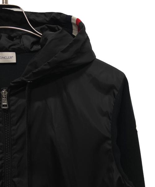 MONCLER（モンクレール）MONCLER (モンクレール)  CARDIGAN TRICOT/ナイロン切替ジップパーカー ブラック サイズ:Mの古着・服飾アイテム