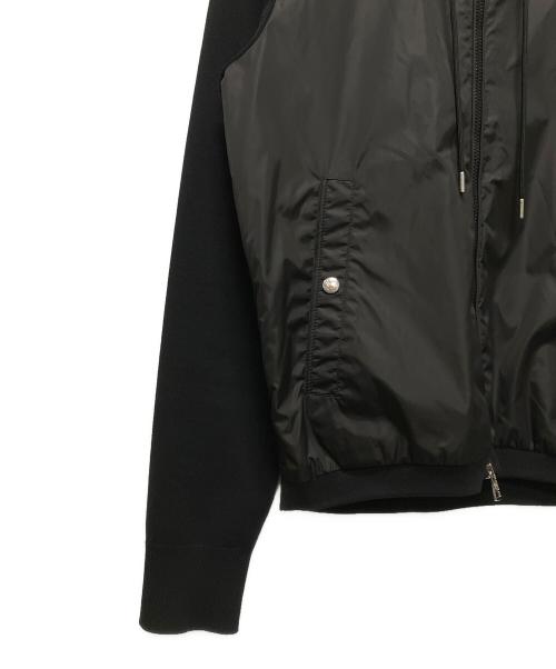 MONCLER（モンクレール）MONCLER (モンクレール)  CARDIGAN TRICOT/ナイロン切替ジップパーカー ブラック サイズ:Mの古着・服飾アイテム