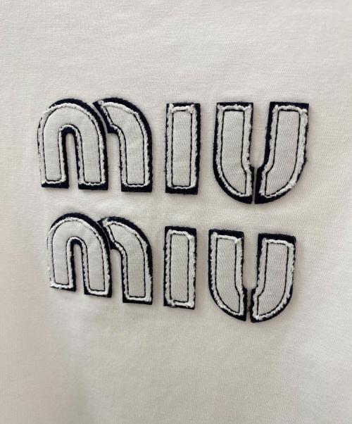MIU MIU（ミュウミュウ）MIU MIU (ミュウミュウ) ロゴTシャツ ホワイト サイズ:XSの古着・服飾アイテム