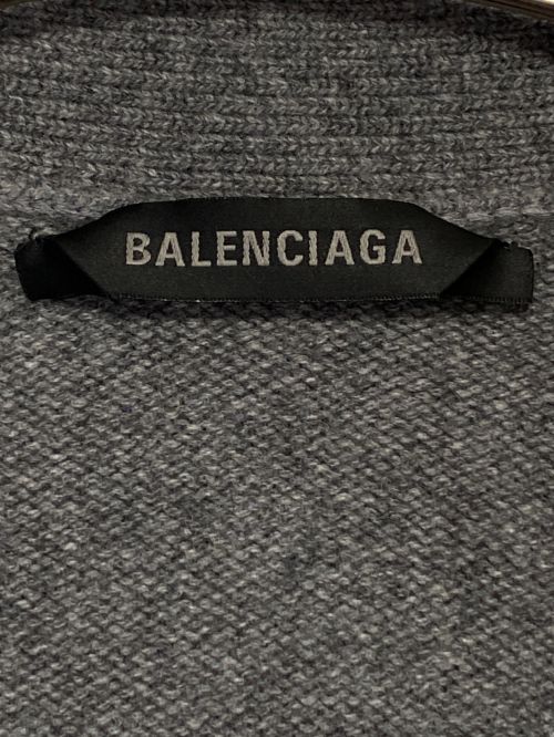 BALENCIAGA（バレンシアガ）BALENCIAGA (バレンシアガ) オールオーバーロゴカーディガン グレー サイズ:Lの古着・服飾アイテム