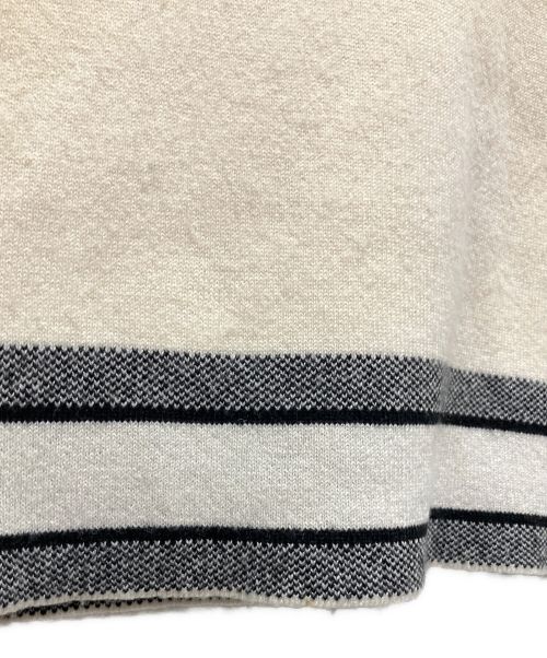 Christian Dior（クリスチャン ディオール）Christian Dior (クリスチャン ディオール) カシミヤ×ナイロン バックトリム ロゴ セーター アイボリー サイズ:34の古着・服飾アイテム