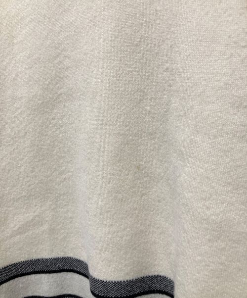 Christian Dior（クリスチャン ディオール）Christian Dior (クリスチャン ディオール) カシミヤ×ナイロン バックトリム ロゴ セーター アイボリー サイズ:34の古着・服飾アイテム