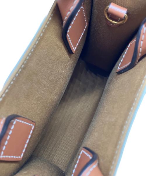 CELINE（セリーヌ）CELINE (セリーヌ) バーティカルカバ トリオンフ トートバッグ スモール トートバッグ ホワイト×ブラウン サイズ:ミニの古着・服飾アイテム