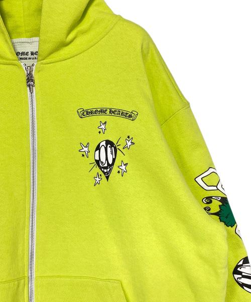 CHROME HEARTS（クロムハーツ）CHROME HEARTS (クロムハーツ) MATTY BOY (マティ―・ボーイ) マッティボーイジップパーカー 黄緑 サイズ:XLの古着・服飾アイテム