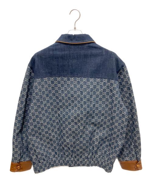 GUCCI（グッチ）GUCCI (グッチ) GG ウォッシュド オーガニックデニム ボンバージャケット インディゴ サイズ:48の古着・服飾アイテム