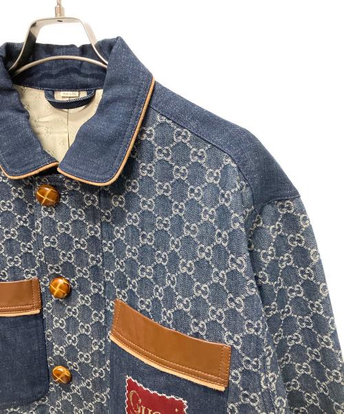 GUCCI（グッチ）GUCCI (グッチ) GG ウォッシュド オーガニックデニム ボンバージャケット インディゴ サイズ:48の古着・服飾アイテム