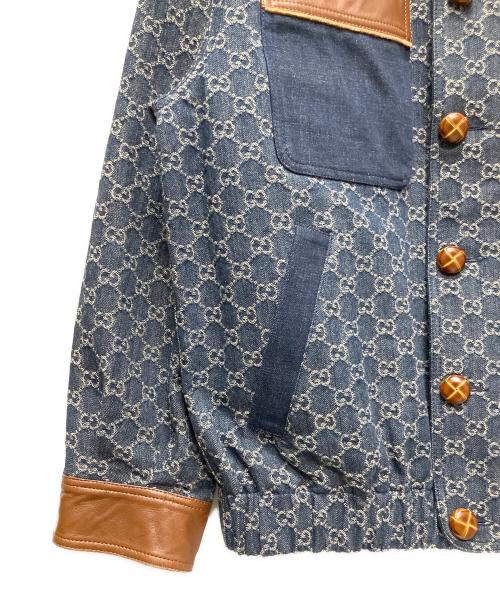GUCCI（グッチ）GUCCI (グッチ) GG ウォッシュド オーガニックデニム ボンバージャケット インディゴ サイズ:48の古着・服飾アイテム