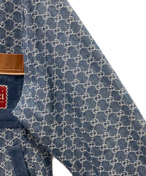 GUCCI（グッチ）GUCCI (グッチ) GG ウォッシュド オーガニックデニム ボンバージャケット インディゴ サイズ:48の古着・服飾アイテム
