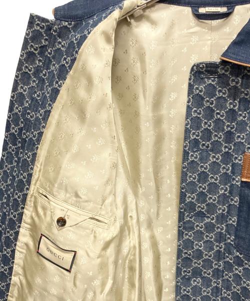 GUCCI（グッチ）GUCCI (グッチ) GG ウォッシュド オーガニックデニム ボンバージャケット インディゴ サイズ:48の古着・服飾アイテム