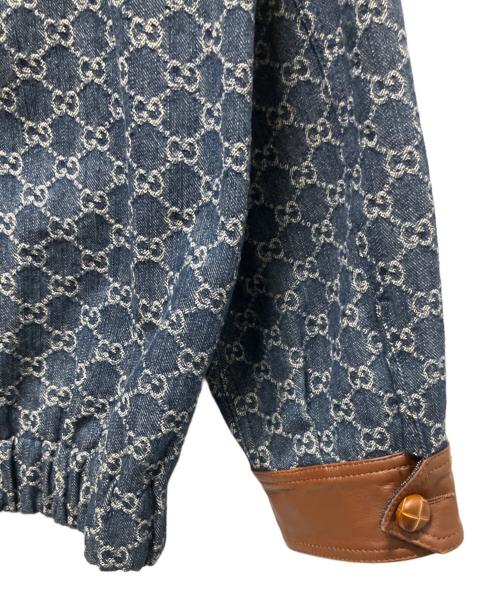 GUCCI（グッチ）GUCCI (グッチ) GG ウォッシュド オーガニックデニム ボンバージャケット インディゴ サイズ:48の古着・服飾アイテム
