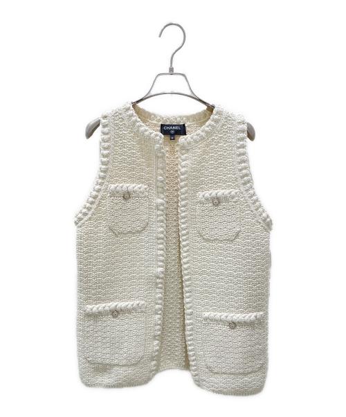 CHANEL（シャネル）CHANEL (シャネル) ココボタンコットンニットベスト アイボリー サイズ:36の古着・服飾アイテム
