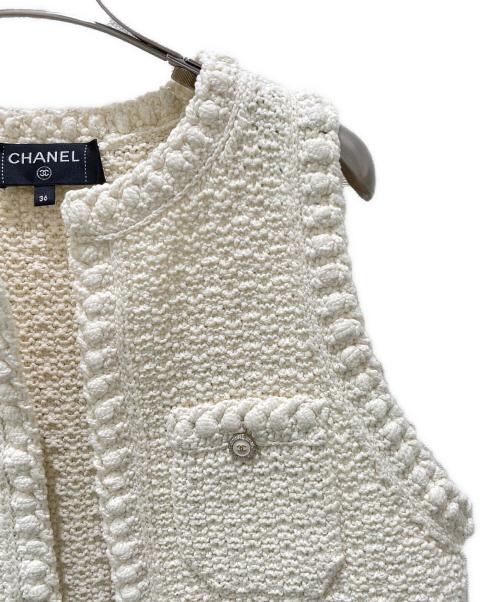 CHANEL（シャネル）CHANEL (シャネル) ココボタンコットンニットベスト アイボリー サイズ:36の古着・服飾アイテム