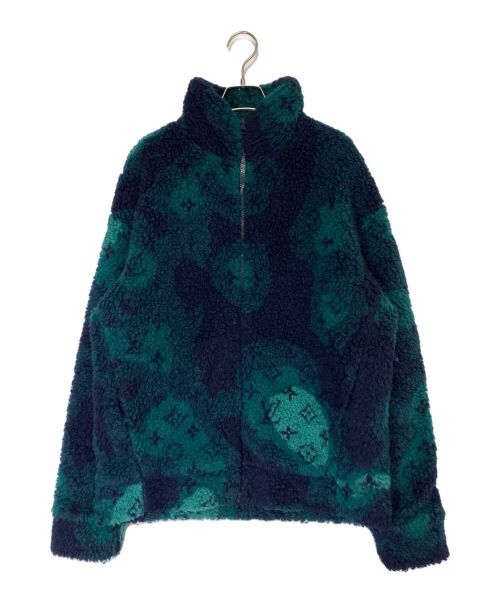 LOUIS VUITTON（ルイ ヴィトン）LOUIS VUITTON (ルイ ヴィトン) モノグラムジャカードカモフリースジャケット ネイビー×グリーン サイズ:Lの古着・服飾アイテム