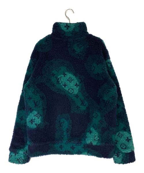 LOUIS VUITTON（ルイ ヴィトン）LOUIS VUITTON (ルイ ヴィトン) モノグラムジャカードカモフリースジャケット ネイビー×グリーン サイズ:Lの古着・服飾アイテム