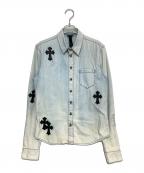 CHROME HEARTSクロムハーツ）の古着「クロスパッチデニムシャツ」