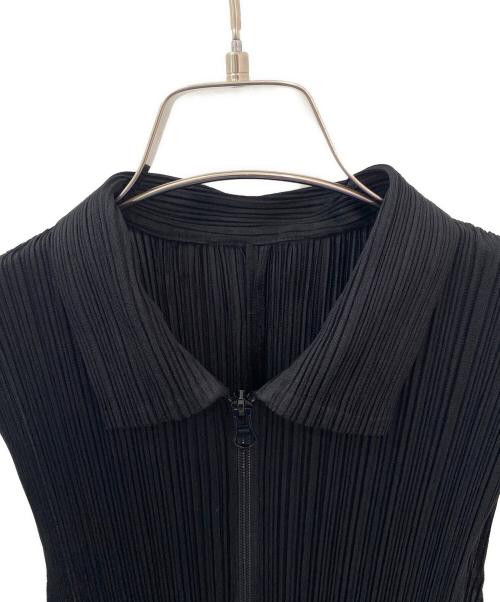 PLEATS PLEASE（プリーツプリーズ）PLEATS PLEASE (プリーツプリーズ) ジップアップ オールインワン ジャンプスーツ ブラック サイズ:3の古着・服飾アイテム