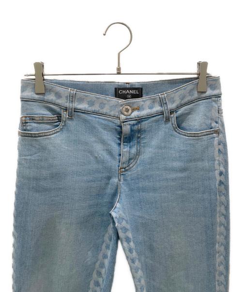 CHANEL（シャネル）CHANEL (シャネル) チェーンプリントデニムパンツ インディゴ サイズ:38の古着・服飾アイテム