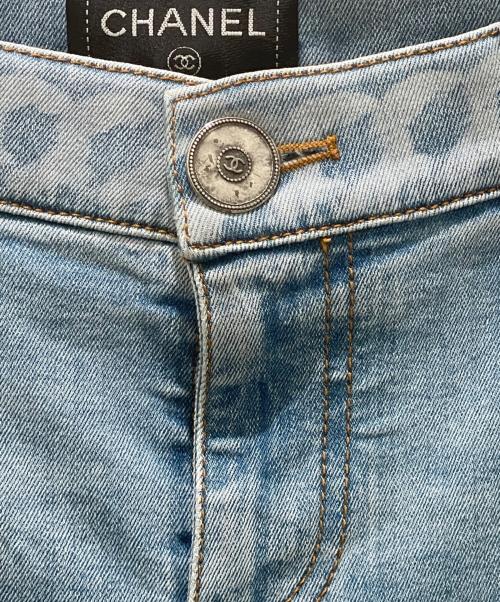 CHANEL（シャネル）CHANEL (シャネル) チェーンプリントデニムパンツ インディゴ サイズ:38の古着・服飾アイテム