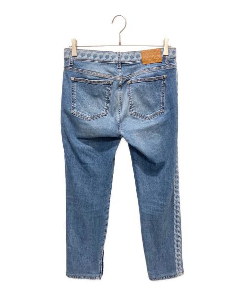 CHANEL（シャネル）CHANEL (シャネル) P60 ココボタン サイドチェーンプリント デニムパンツ ブルー サイズ:40の古着・服飾アイテム