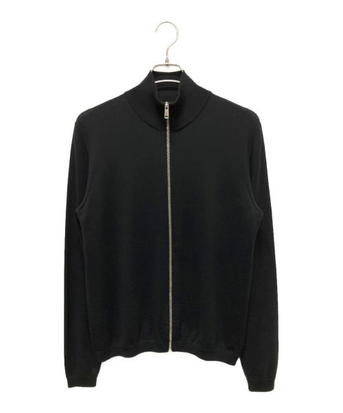 PRADA（プラダ）PRADA (プラダ) PRADA ドライバーズニットジップアップニット ブラック サイズ:48の古着・服飾アイテム
