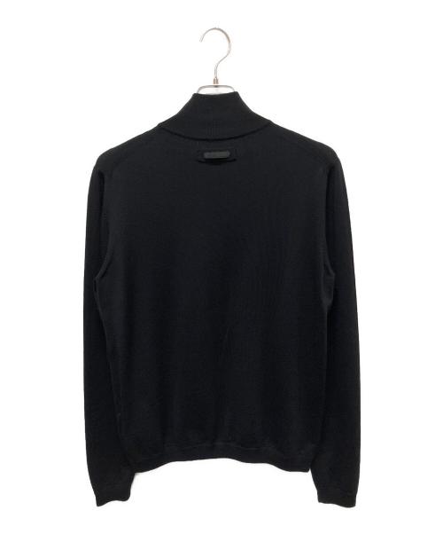 PRADA（プラダ）PRADA (プラダ) PRADA ドライバーズニットジップアップニット ブラック サイズ:48の古着・服飾アイテム
