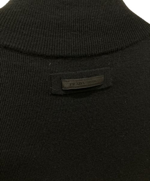PRADA（プラダ）PRADA (プラダ) PRADA ドライバーズニットジップアップニット ブラック サイズ:48の古着・服飾アイテム