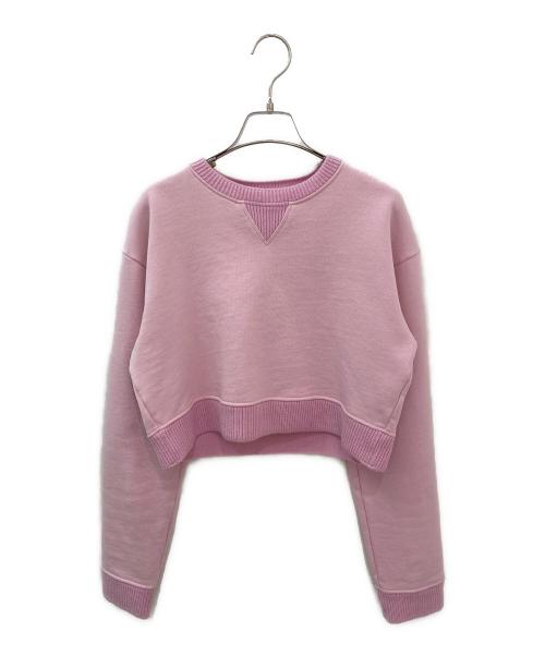 LOEWE（ロエベ）LOEWE (ロエベ) アナグラムクロップドスウェット ピンク サイズ:Sの古着・服飾アイテム