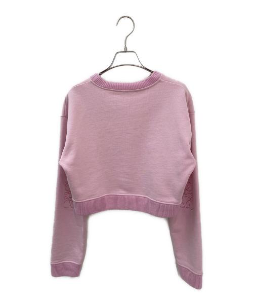 LOEWE（ロエベ）LOEWE (ロエベ) アナグラムクロップドスウェット ピンク サイズ:Sの古着・服飾アイテム