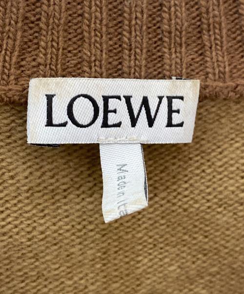 LOEWE（ロエベ）LOEWE (ロエベ) アナグラムVネックニット ブラウン サイズ:Sの古着・服飾アイテム
