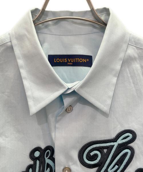 LOUIS VUITTON（ルイ ヴィトン）LOUIS VUITTON (ルイ ヴィトン) エンブロイダード ショートスリーブシャツ スカイブルー サイズ:Lの古着・服飾アイテム