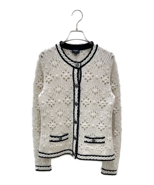 CHANEL（シャネル）CHANEL (シャネル) ココマークカシミヤカーディガン アイボリー サイズ:38の古着・服飾アイテム