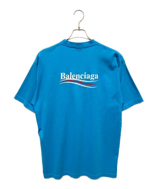BALENCIAGA（バレンシアガ）BALENCIAGA (バレンシアガ) 22SS バックキャンペーンロゴTシャツ ブルー サイズ:XXSの古着・服飾アイテム