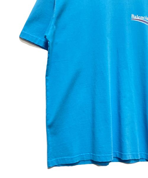 BALENCIAGA（バレンシアガ）BALENCIAGA (バレンシアガ) 22SS バックキャンペーンロゴTシャツ ブルー サイズ:XXSの古着・服飾アイテム
