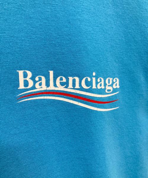 BALENCIAGA（バレンシアガ）BALENCIAGA (バレンシアガ) 22SS バックキャンペーンロゴTシャツ ブルー サイズ:XXSの古着・服飾アイテム