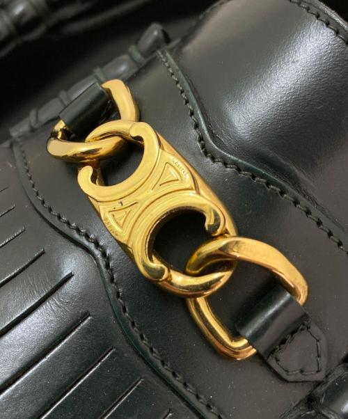 CELINE（セリーヌ）CELINE (セリーヌ) トリオンフチェーン付き マーガレット ローファー グリーン サイズ:38の古着・服飾アイテム