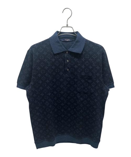 LOUIS VUITTON（ルイ ヴィトン）LOUIS VUITTON (ルイ ヴィトン) モノグラムツイード半袖ポロシャツ ネイビー サイズ:XLの古着・服飾アイテム