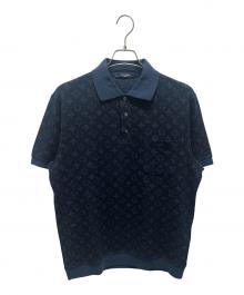 LOUIS VUITTON（ルイ ヴィトン）の古着「モノグラムツイード半袖ポロシャツ」｜ネイビー