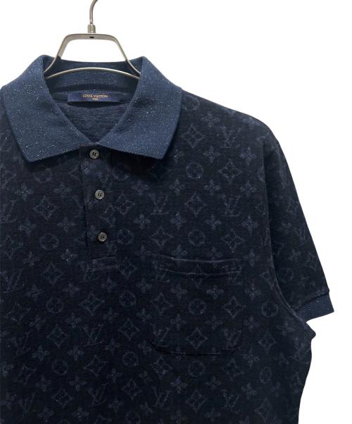 LOUIS VUITTON（ルイ ヴィトン）LOUIS VUITTON (ルイ ヴィトン) モノグラムツイード半袖ポロシャツ ネイビー サイズ:XLの古着・服飾アイテム