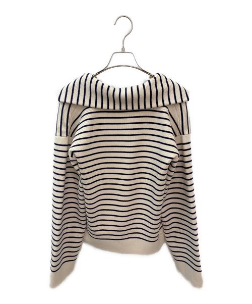 CELINE（セリーヌ）CELINE (セリーヌ) マリンセーラーニット ベージュ×ネイビー サイズ:Sの古着・服飾アイテム