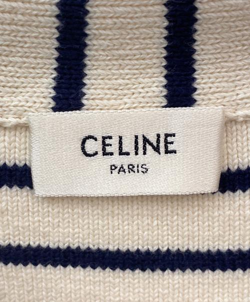 CELINE（セリーヌ）CELINE (セリーヌ) マリンセーラーニット ベージュ×ネイビー サイズ:Sの古着・服飾アイテム