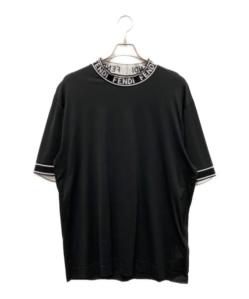 FENDI（フェンディ）FENDI (フェンディ) ハイネックロゴTシャツ ブラック サイズ:XXLの古着・服飾アイテム