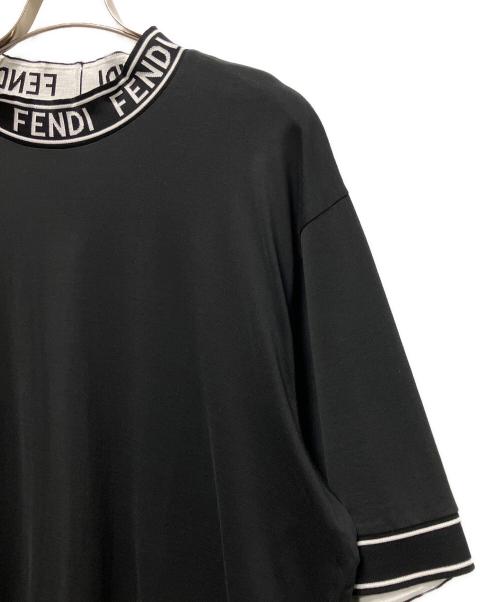 FENDI（フェンディ）FENDI (フェンディ) ハイネックロゴTシャツ ブラック サイズ:XXLの古着・服飾アイテム
