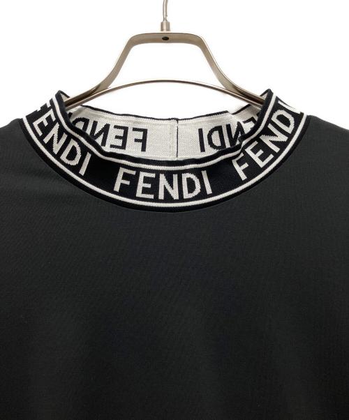 FENDI（フェンディ）FENDI (フェンディ) ハイネックロゴTシャツ ブラック サイズ:XXLの古着・服飾アイテム