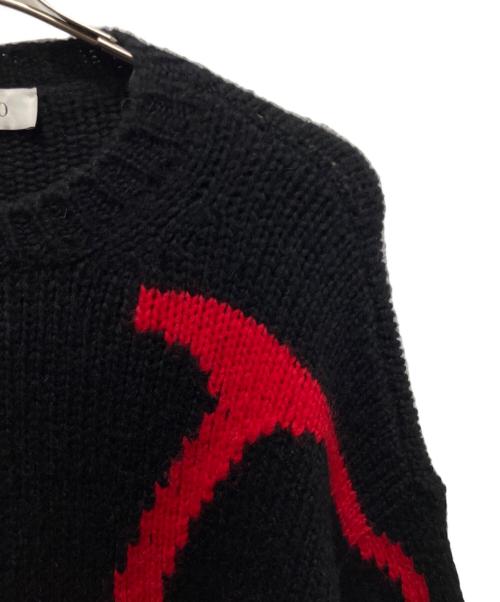 VALENTINO（ヴァレンティノ）VALENTINO (ヴァレンティノ) VLTNロゴショートニット ブラック×レッド サイズ:Sの古着・服飾アイテム