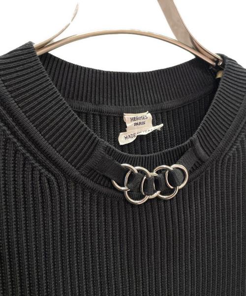 HERMES（エルメス）HERMES (エルメス) ハーネスリングリブニット ブラック サイズ:34の古着・服飾アイテム