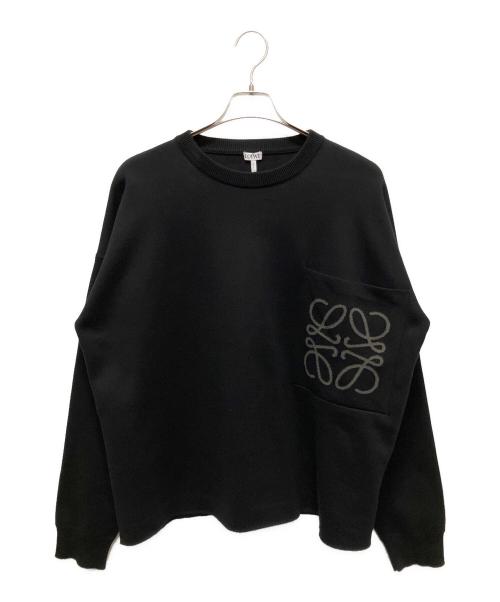 LOEWE（ロエベ）LOEWE (ロエベ) アナグラム パッチ セーター(コットンブレンド)  ブラック サイズ:Sの古着・服飾アイテム