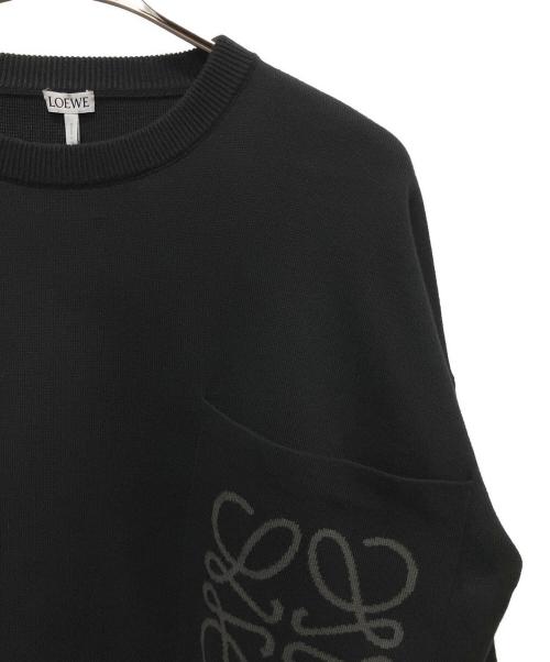 LOEWE（ロエベ）LOEWE (ロエベ) アナグラム パッチ セーター(コットンブレンド)  ブラック サイズ:Sの古着・服飾アイテム