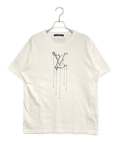 LOUIS VUITTON（ルイ ヴィトン）LOUIS VUITTON (ルイ ヴィトン) LVペンダントエンブロイダリーTシャツ ホワイト サイズ:Mの古着・服飾アイテム