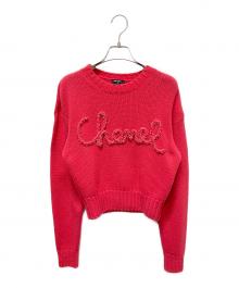 CHANEL（シャネル）の古着「ロゴカシミヤニット」｜ショッキングピンク