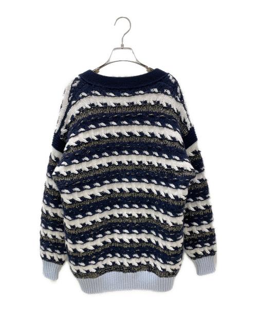 CHANEL（シャネル）CHANEL (シャネル) ココボタンローゲージニットカーディガン ネイビー サイズ:36の古着・服飾アイテム